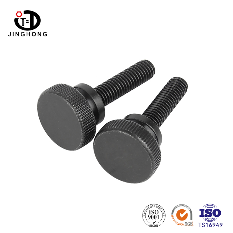 黒のハイドームローレットつまみネジ